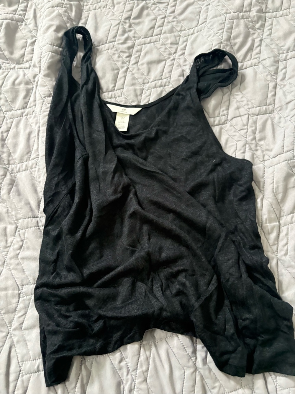 H&M Black Women's Cropped Tank Top